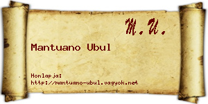Mantuano Ubul névjegykártya
